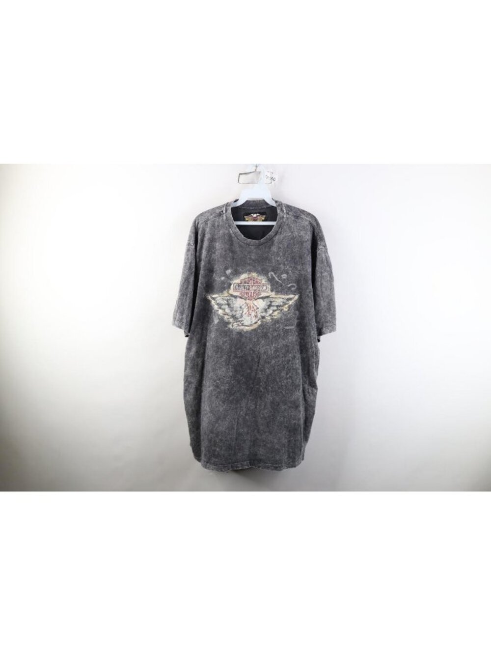 Vtg 90s Y2K Harley Davidson Mens 2XL Eagle Fire Flames Brazil Acid Wash T-Shirt